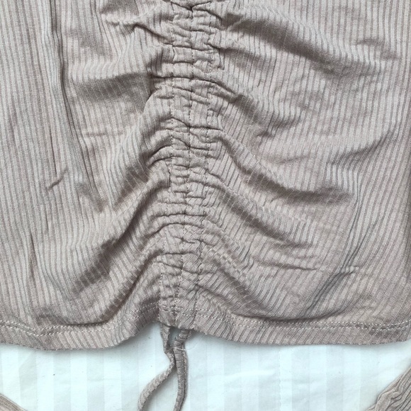 Garage Dusty Pink/Nude Ruched Front Crop Top - Picture 3 of 6
